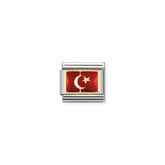 Nomination Composable Classic FLAGGE EUROPA Edelstahl, Email und 18K-Gold (20_TURKEI)